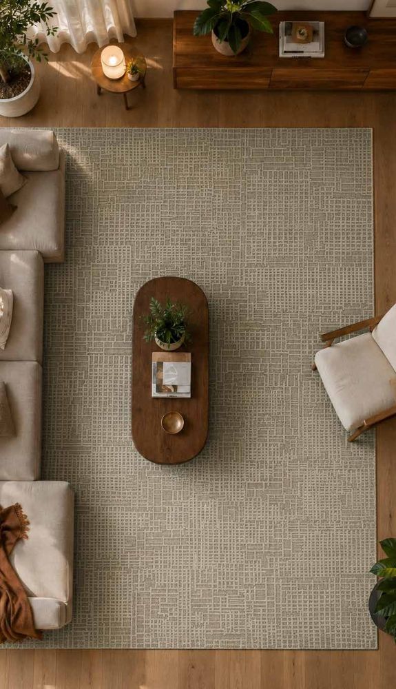 Tapete Madras — Bege - ambiente sala